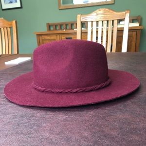 Maroon red felt hat